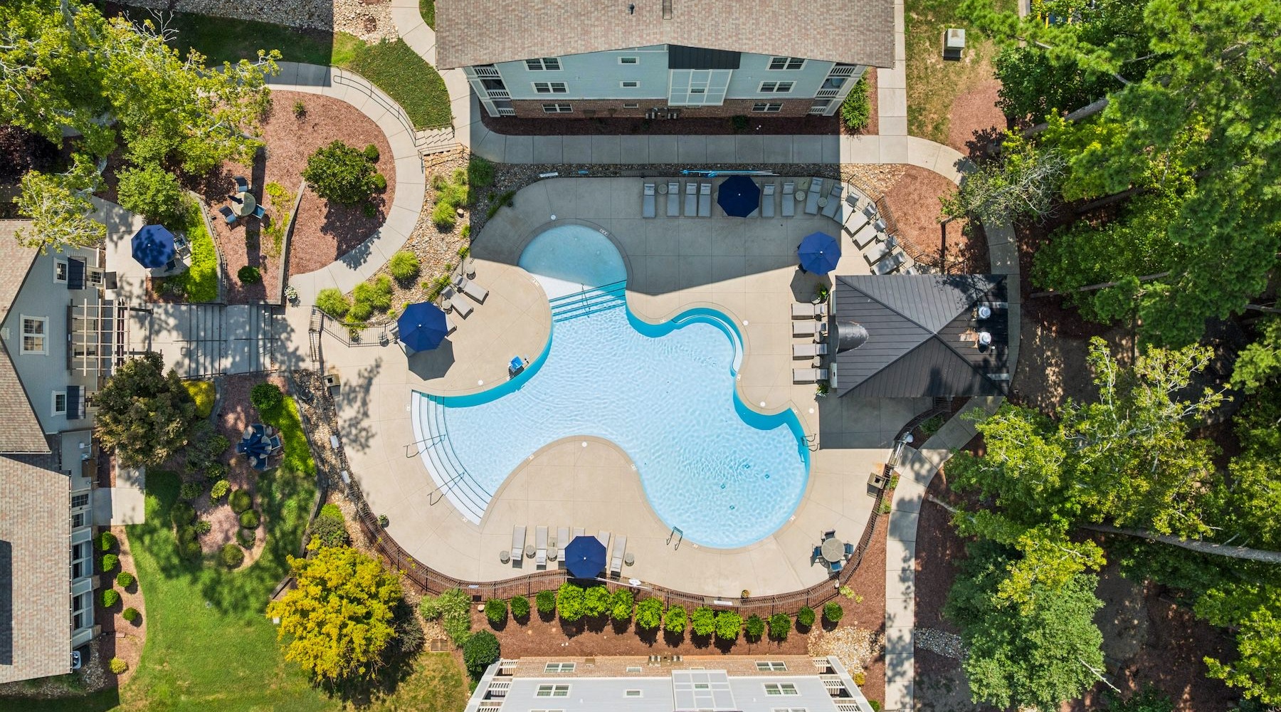 a drop down view of a pool