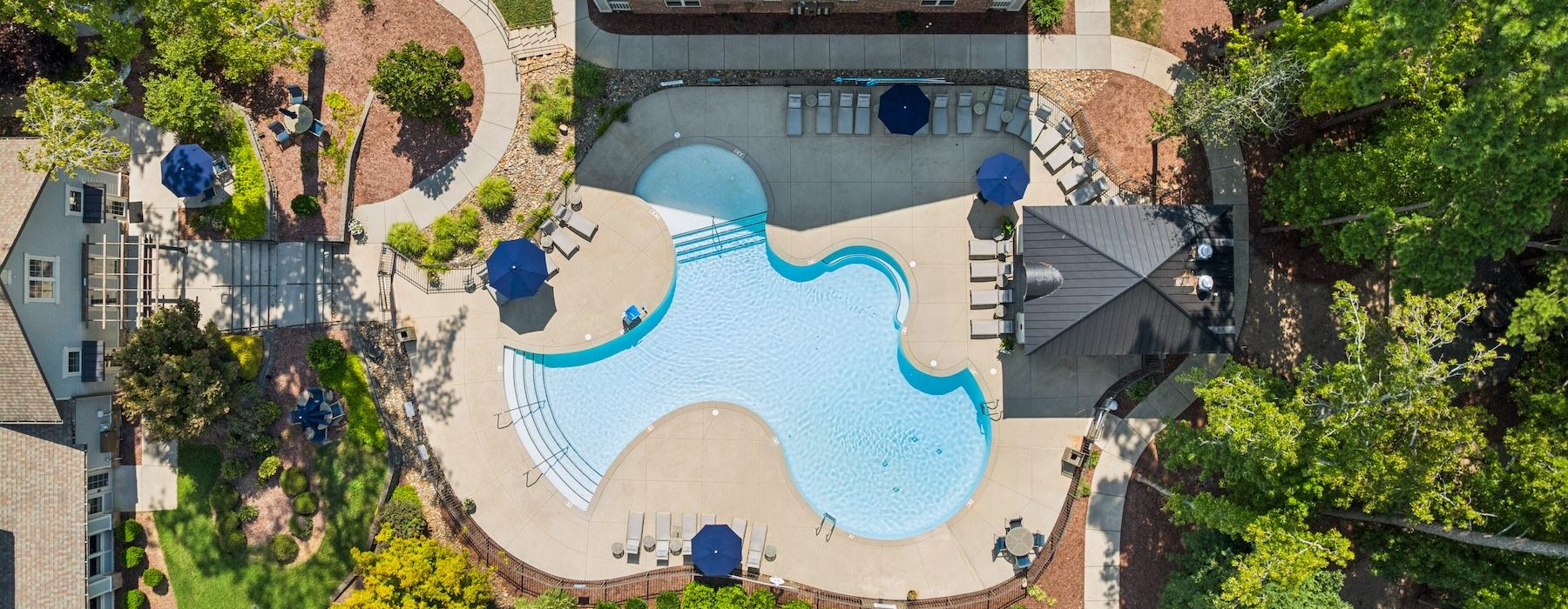 a drop down view of a pool
