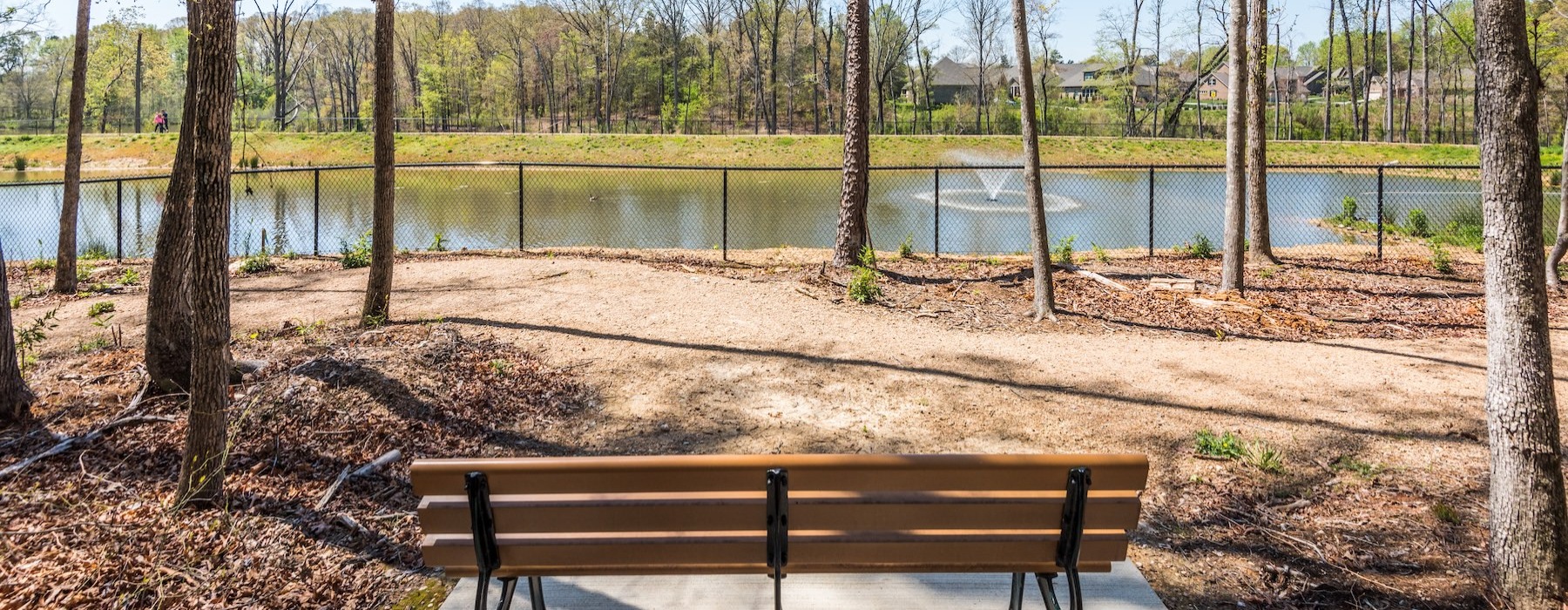 a bench sits unoccupied