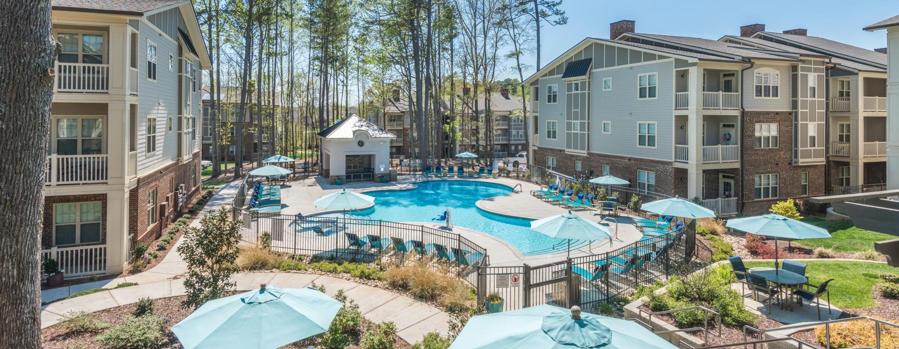 a swimming pool in a backyard
